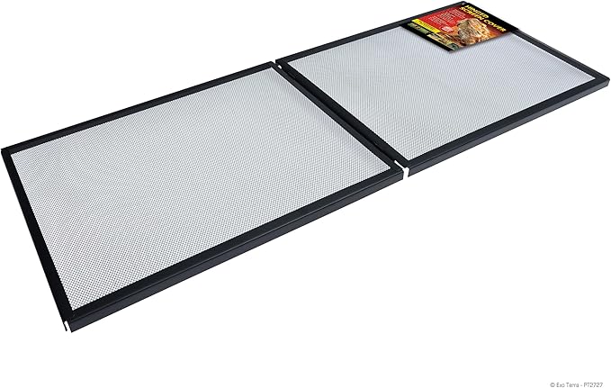 Exo Terra Hinged Screen Cover, 60 Breeder/75 Gallon – Easy Access, 18.75”x 48.75” Full Open, Durable UV Ventilation ExoTerra