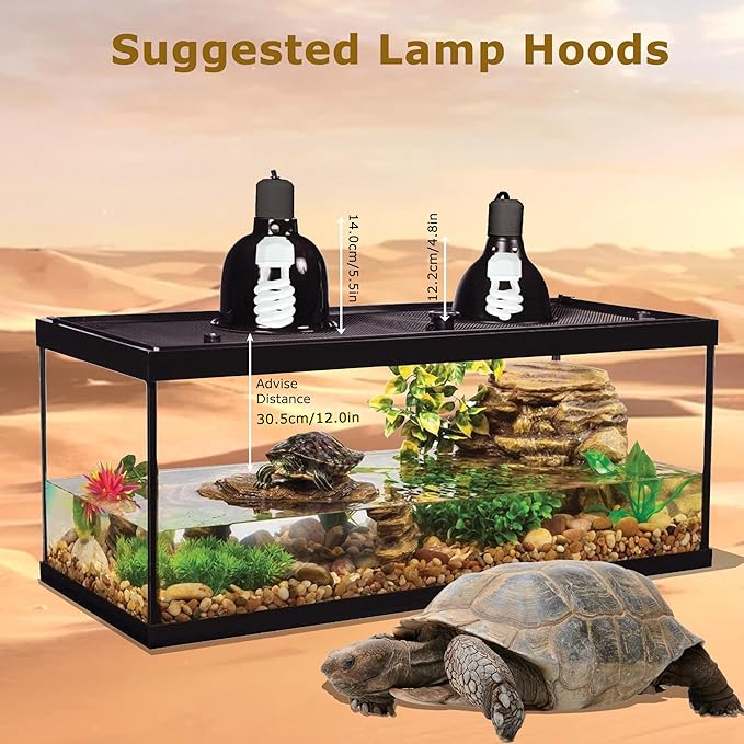 10.0 UVB Reptile Light 26W, Compact Fluorescent Desert Terrarium Lamp, Powerful Coil UVB Bulbs for Reptile Tanks and Terrariums, Ideal for Tortoises, Iguanas and Other Sun-Loving Species HARTOMPET