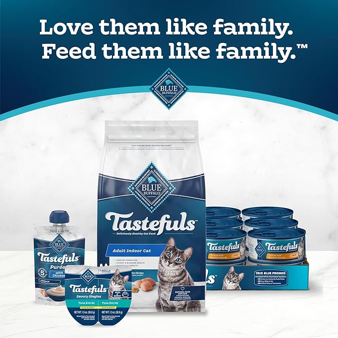Blue Buffalo Tastefuls Natural Dry Food for Adult Indoor Cats, Chicken & Brown Rice Recipe, 10-lb. Bag - PAWPICO