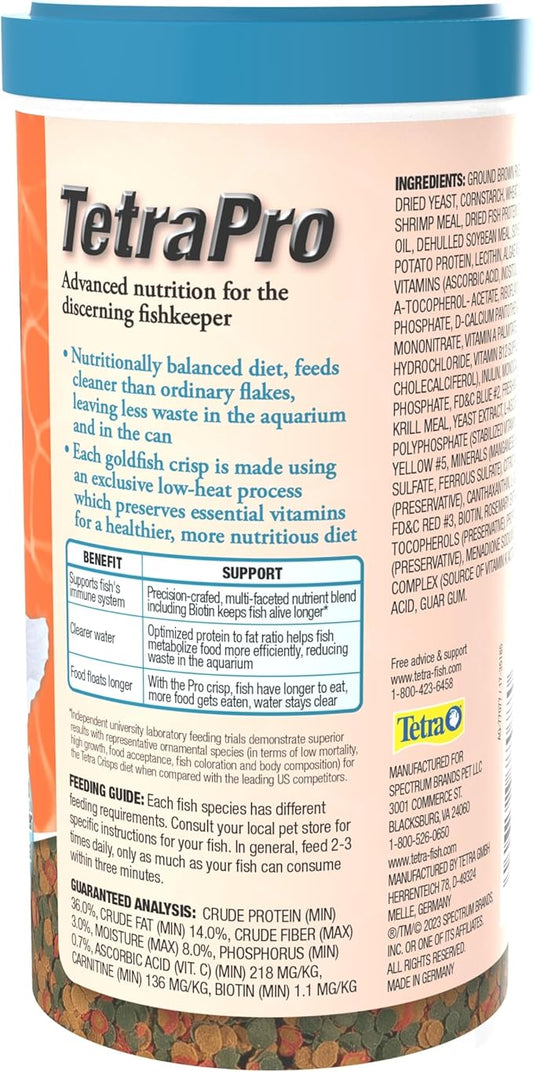 Tetra 77077 TetraPRO Goldfish Crisps for Fishes, 7.9 Ounce Tetra