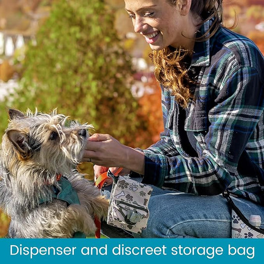 High Road Dog Waste Bag Holder for Used Bags with Poo Bag Dispenser, Odor Blocking Leakproof Liner and Reflective Band for Dog Walking and Hiking - PAWPICO