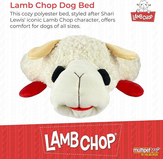 Multipet Lamb Chop Bed for Dogs, White, 27.0" L x 18.5" W x 5.5" Th - PAWPICO