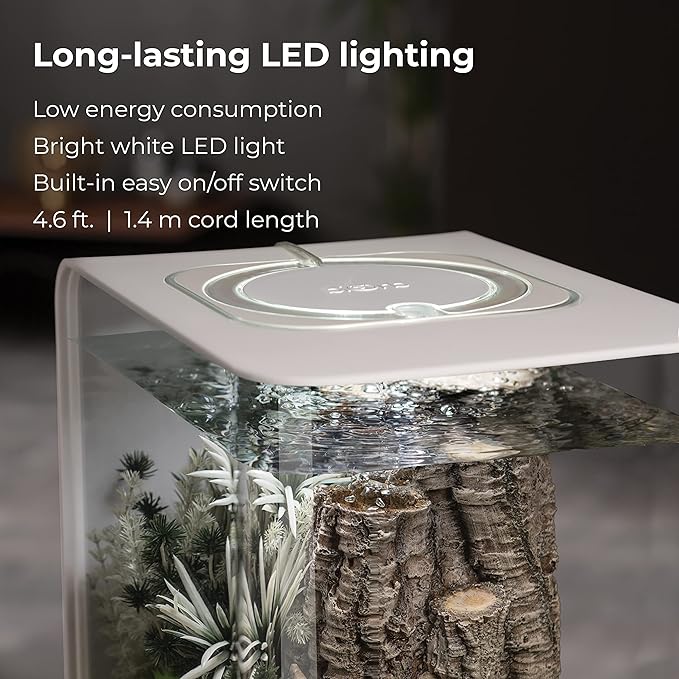 biOrb Flow 15 Acrylic 4-Gallon Aquarium with White LED Lights Modern Compact Tank for Tabletop or Desktop Display, White biOrb