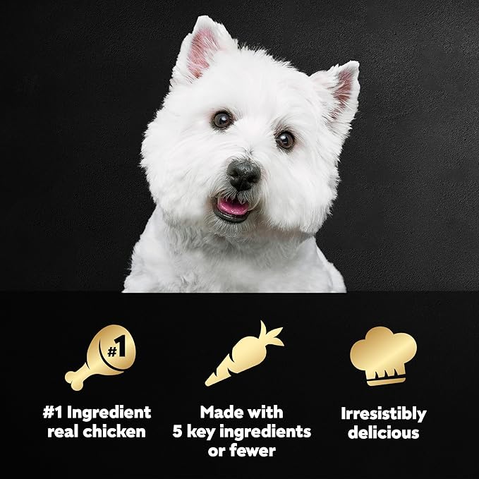 CESAR SIMPLY CRAFTED Adult Soft Wet Dog Food Meal Topper Variety Pack, Chicken, Carrot, Potato & Peas and Chicken, Sweet Potato, Apple, Barley & Spinach, 8 Count(Pack of 2) - PAWPICO