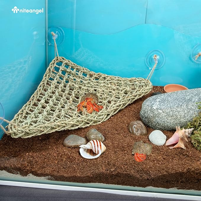 Niteangel Bearded Dragon Hammock Reptile Lounger for Chameleon, Lizards, Gecko, Snakes, Lguana Reptiles, Geckos (Triangle 17'' x 12.5'') Niteangel
