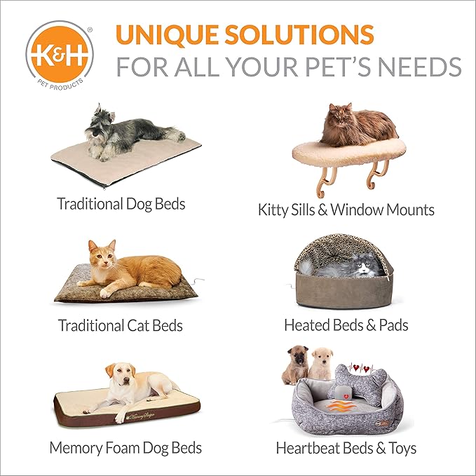 K&H Pet Products Thermo-Kitty Mod Dream Pod Heated Cat Bed for Large Cats, Indoor Heated Cat Cave, Thermal Cat Mat Hideaway for Small or Large Cats and Kittens 22 Inches Green/Black - PAWPICO