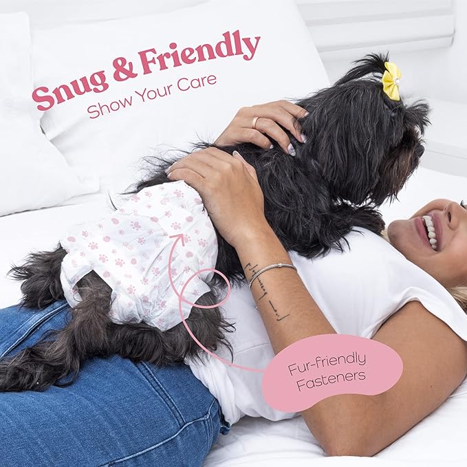 Comfortable Female Dog Diapers - 30-Pack Super Absorbent Disposable Doggie Diapers - FlashDry Gel Technology & Wetness Indicator - Leakproof Diapers for Dogs in Heat, Excitable Urination, Incontinence - PAWPICO