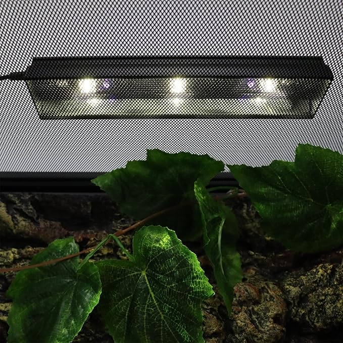 Aiicioo Reptile LED UVB Light - LED Terrarium Light with 3 Timing Function UVB Lamp UVB Bulb 4-Level Brightness Adjustable Lighting for Bearded Dragon Turtle Lizard (watts, 4) AIICIOO