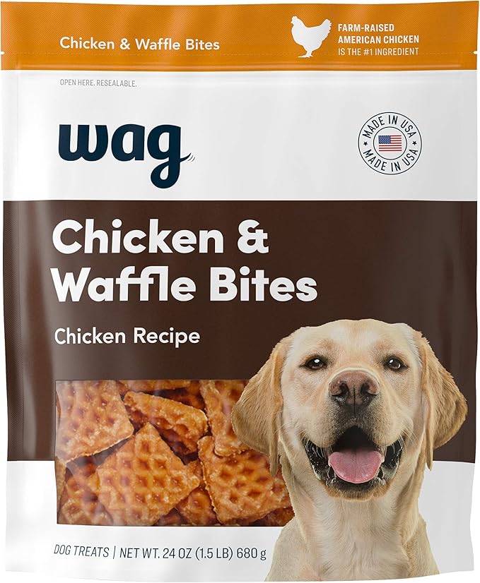 Amazon Brand - Wag Dog Treats Chicken and Waffle Bites 24oz - PAWPICO