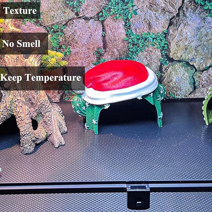 Bearded Dragon Tank Accessories, Reptile Carpet Bedding Reptile Mat Terrarium Substrate Liner Tank Flooring Habitat Accessories for Gecko, Snake, Tortoise, Lizard, Iguana (18"X 79" Black) Mechpia