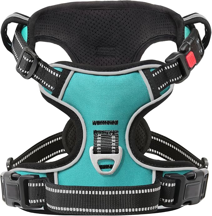 Timos Dog Harness,NO Need Go Over Dogs Head 3 Snap Buckles Pet Harness with 2 Leash Clips,Adjustable Soft Padded No-Pull,Reflective No-ChokeOxford Vest for Small Medium Large Dogs,X-Large (Pack of 1) Timos