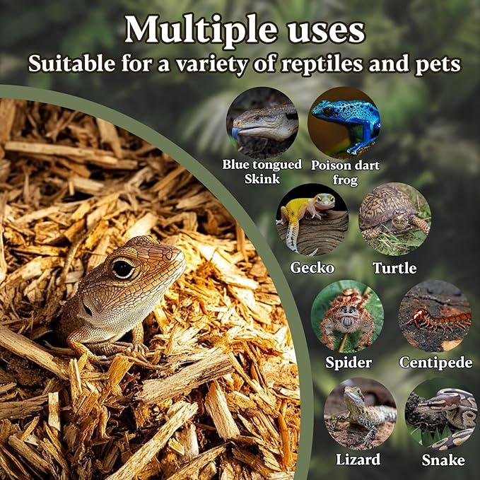 14.8 OZ Cypress Mulch Reptile Bedding - Forest Floor Substrate Snake Bedding Ball Python Tortoise Bedding Reptile Bark Bedding for Snakes Box Turtles Lizards MaqiIhanCustomOfficial