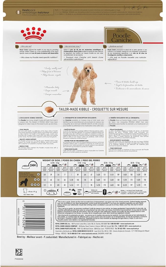Royal Canin Poodle Adult Breed Specific Dry Dog Food, 2.5 lb bag - PAWPICO