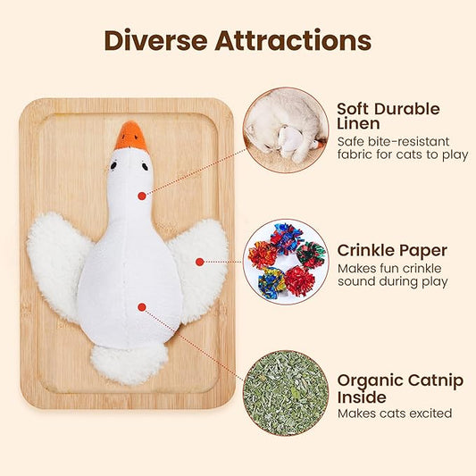 Potaroma Birds Cat Toys, 2 Pack Catnip Toys Soft Durable, Crinkle Sound Kicker Toys for Interactive Indoor Kitten Exercise 6.5 Inches for All Breeds - PAWPICO