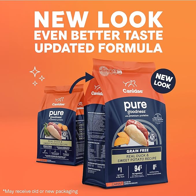 Canidae Pure Real Duck & Sweet Potato Recipe Adult Dry Dog 22 LB - PAWPICO
