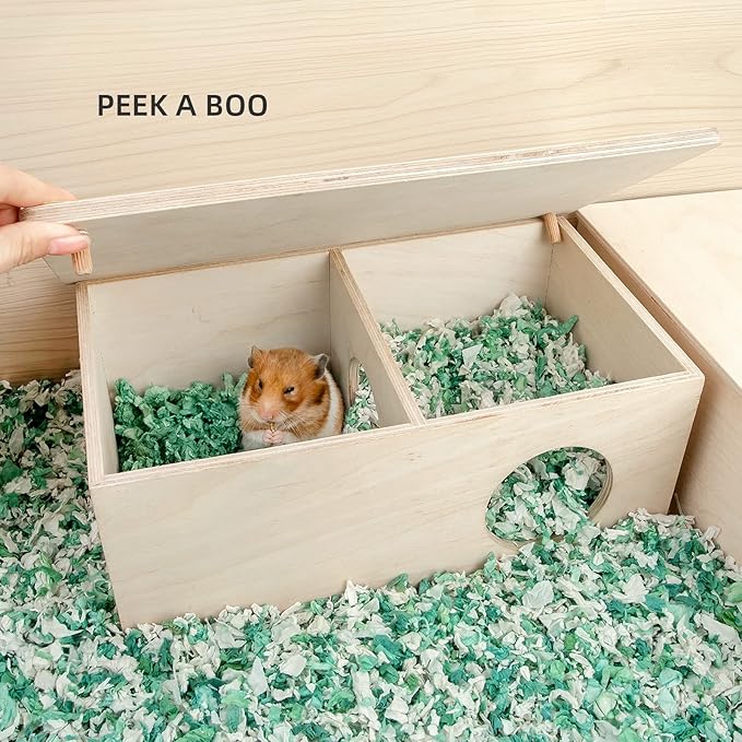 Niteangel Birch Chamber-Maze Hamster Hideout - Small Pets Woodland House Habitats Decor for Hamster Mice Gerbils Mouse Niteangel