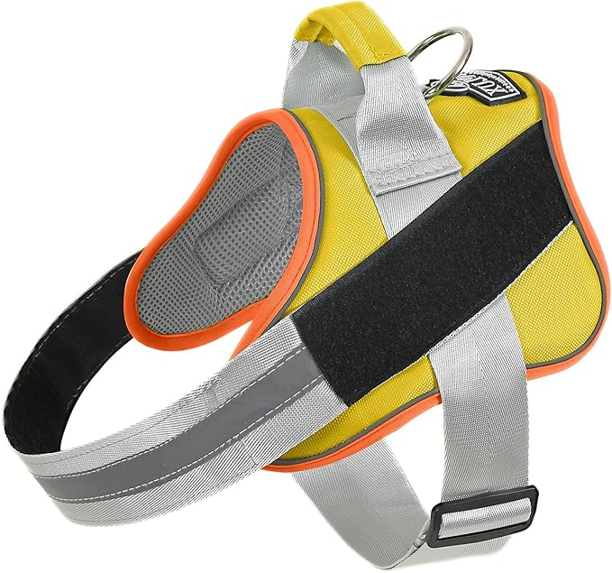 Bolux Dog Harness, No-Pull Reflective Dog Vest, Breathable Adjustable Pet Harness with Handle for Outdoor Walking - No More Pulling, Tugging or Choking (X-Large (Pack of 1), YellowOrange) Bolux