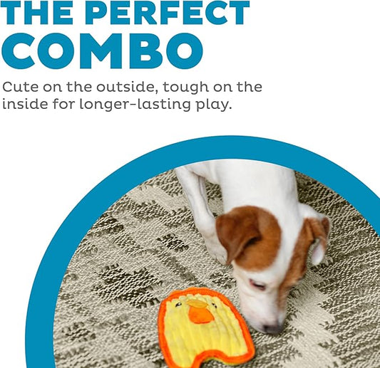 Outward Hound Durablez Tough Plush Squeaky Dog Toy, Chicken, Yellow, XS - PAWPICO