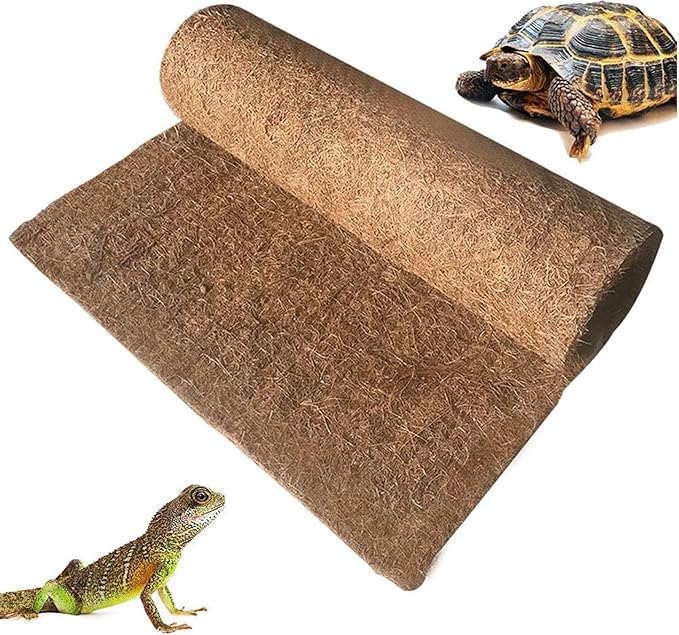 Hamiledyi 35.4×15.7" Reptile Carpet Coconut Fiber Substrate,Lizard Cage Mat,Coco Fiber Liner,Snake Bedding,Natual Coconut Fiber Carpet for Bearded Dragon,Turtles,Iguana,Tortoises Hamiledyi