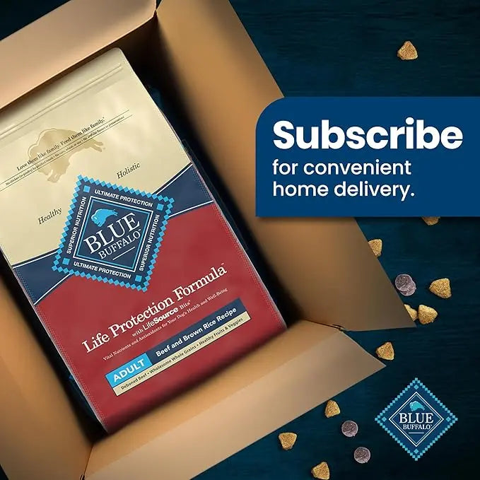 Blue Buffalo Life Protection Formula Adult Dry Dog Food, Helps Build and Maintain Strong Muscles, Made with Natural Ingredients, Beef & Brown Rice Recipe, 30-lb. Bag - PAWPICO