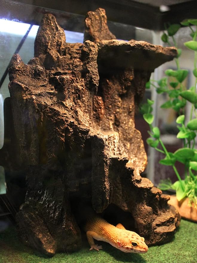 Penn-Plax Reptology Shale Step Ledge Cave Hideout - Aquarium & Terrarium Decoration - for Fish, Reptiles, Amphibians, and Small Animals - Large 2 (REP189) Penn-Plax