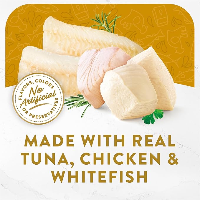 Purina Fancy Feast Lickable Wet Cat Food Broth Topper, Creamy With Tuna, Chicken, and Whitefish - (Pack of 16) 1.4 oz. Pouches - PAWPICO