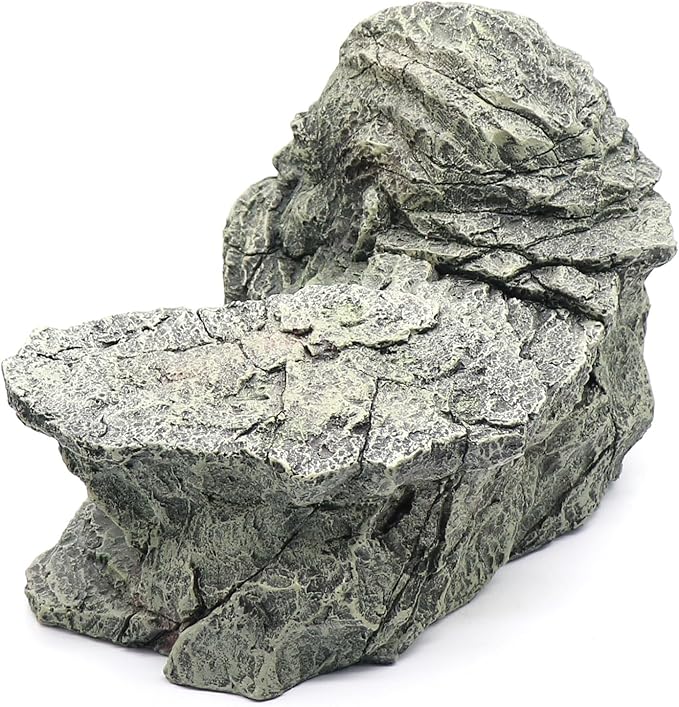 Reptile Rock Basking Platform, Gecko Hide Cave Hiding Place, Snake Cave and Hides for Reptiles, Amphibians, and Small Animals, Lizards relaqcc
