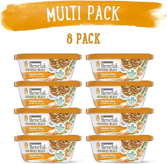 Beneful Purina Gravy Wet Dog Food, Prepared Meals Chicken Stew - (8) 10 oz. Tubs (Pack of 2) - PAWPICO