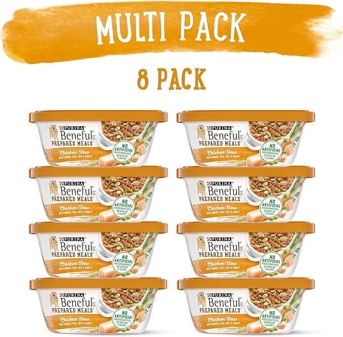 Beneful Purina Gravy Wet Dog Food, Prepared Meals Chicken Stew - (8) 10 oz. Tubs (Pack of 2) - PAWPICO