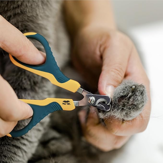Mr. Pen- Cat Nail Clipper, Yellow & Gray Cat Nail Trimmer, Cat Nail Clippers, Cat Claw Clippers, Cat Clippers for Nails, Pet Nail Clippers, Kitten Nail Clipper, Small Dog Nail Clipper Cat Claw Trimmer - PAWPICO