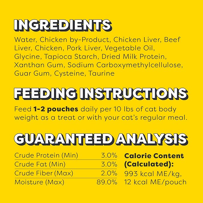 Temptations Creamy Puree with Beef Liver Lickable, Squeezable Cat Treats, 0.42 oz Pouches, 16 Count Temptations