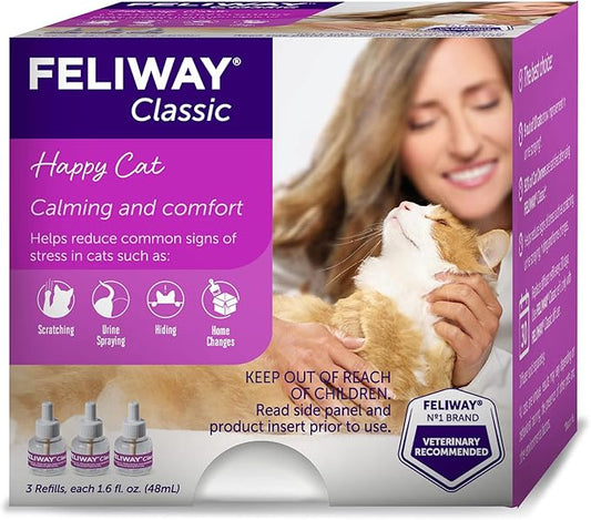 FELIWAY Classic Cat Calming Pheromone, 30 Day Refill - 3 Pack Feliway%C2%AE