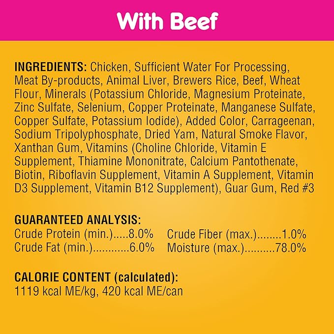 PEDIGREE CHOPPED GROUND DINNER Adult Canned Soft Wet Dog Food Variety Pack, Filet Mignon Flavor and With Beef, 13.2 oz. Cans (Pack of 12) - PAWPICO
