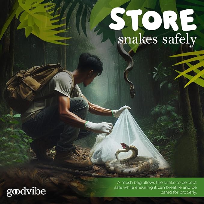 goodvibe Snake Grabber Tool Kit - Multi Tool Set with Catcher Grabber, Snake Hook, LED Light, Gloves & Snake Transport Bag - Complete 6-Pieces PAWPICO