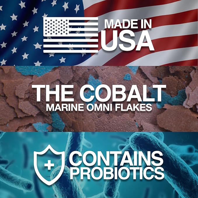 Cobalt Aquatics Marine Omni Flakes, 10lbs - Premium Fish Food with Squid, Salmon & Spirulina - Probiotics & Blue Flakes for Health & Vibrant Color COBALTAQUATICS
