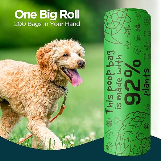 The Original PoopBags Compostable Waste Bags - 8x13, 200 Total Count - Supports Jane Goodall Institute - You Buy, We Donate, Green, 200OJ318 - PAWPICO