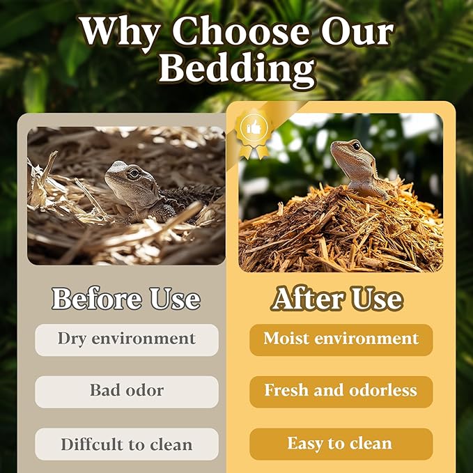 14.8 OZ Cypress Mulch Reptile Bedding - Forest Floor Substrate Snake Bedding Ball Python Tortoise Bedding Reptile Bark Bedding for Snakes Box Turtles Lizards MaqiIhanCustomOfficial