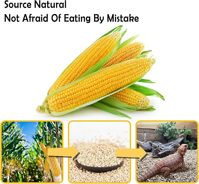 BNOSDM Natural Corn Cob Bedding, Reptile Corn Cob Substrate, 1.76Lb, Small Animal Corn Cob Litter, Terrarium Bedding for Bearded Dragon Snake Gecko Chameleon Hamster BNOSDM