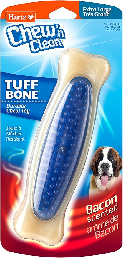 Hartz Chew 'N Clean Tuff Bone Bacon Scented Dental Dog Chew Toy - Extra Large - PAWPICO