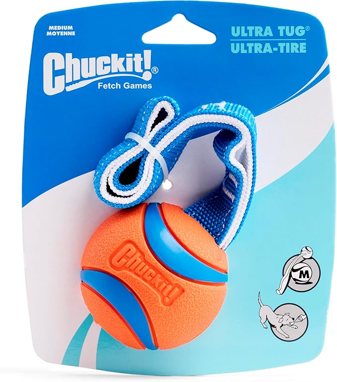 Chuckit! Ultra Tug Dog Toy, Medium Fetch and Dog Ball Tug Toy for Dogs 20-60 Pounds - PAWPICO