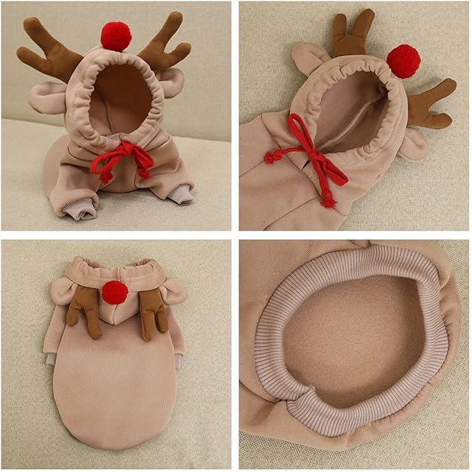 Warm Dog Winter Clothes Cute Fruit Dog Coat Hoodies Fleece Pet Dogs Costume Jacket for French Bulldog Chihuahua Ropa para Perro(Coffee,M) - PAWPICO