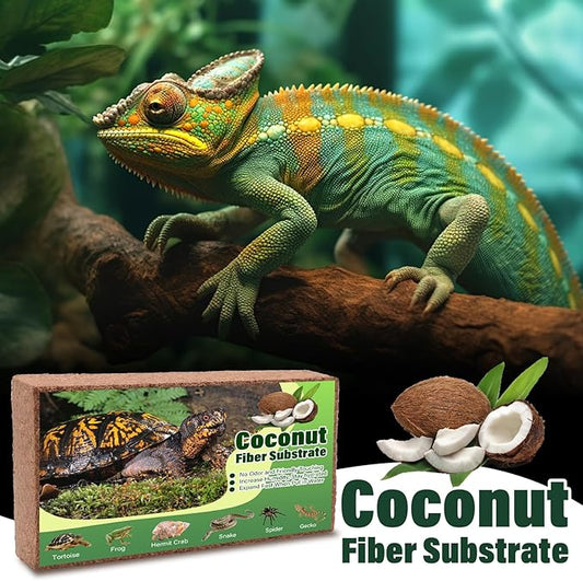 AQUA KT Reptile Natural Coconut Fiber Substrate Bedding Coco Coir Brick for Lizard Hermit Crab Snake Frog Spider Gecko Terrarium Bedding AQUAKT