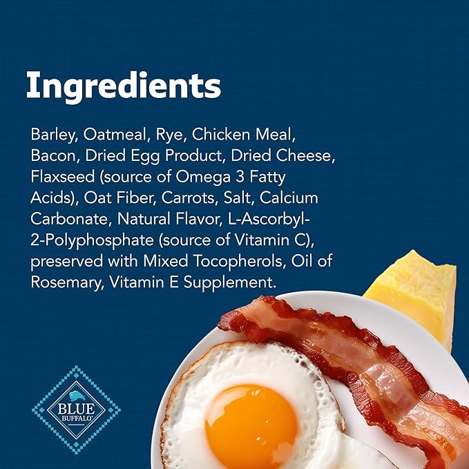 Blue Buffalo Mini Health Bars Crunchy Dog Biscuits, Oven-Baked With Natural Ingredients, Bacon, Egg & Cheese, 2-lb Box - PAWPICO