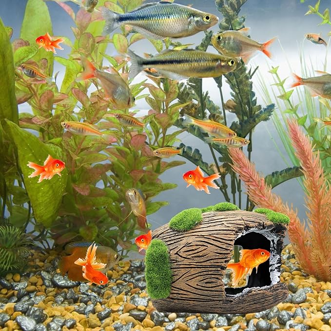 Gecko Hide Cave with 2Pcs Feeder, Reptile Hideout for Hermit Crab, Bearded Dragon,Lizard,Turtles,Snake Reptile Hideout Cave,Reptile Habitat Terrarium Tanks Decor Accessorie Dexspoeny