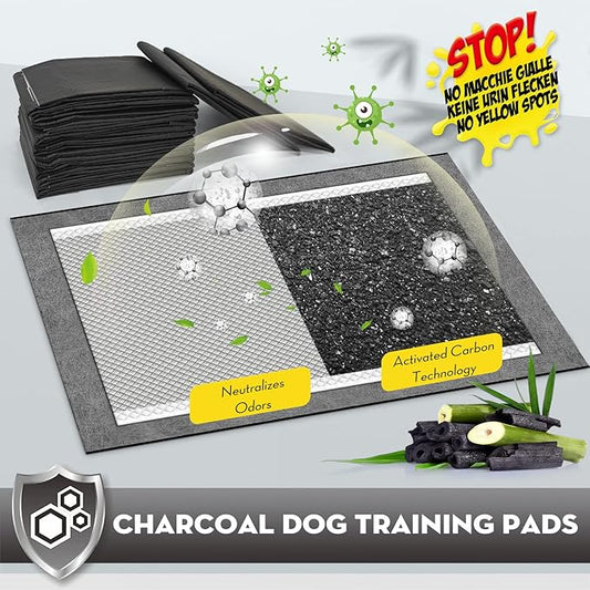 CROCI 28"x44" 4XL Activated Carbon Pee Pads for Dogs, Odor-Control Charcoal Dog Pads Absorbs Up to 12 Cups of Liquid, 6-Layer Thicker Leak-Proof & Quick Dry Dog Training Pads, Disposable (25 Counts) - PAWPICO