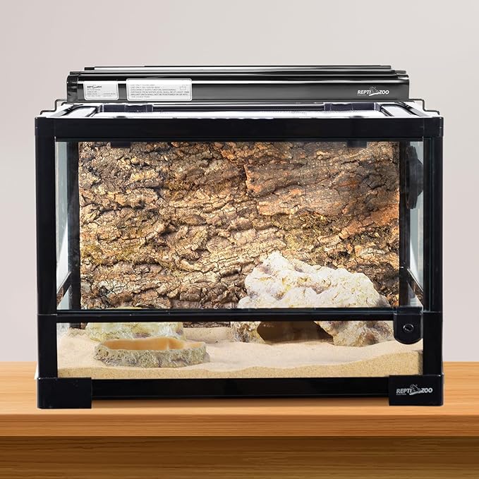 REPTI ZOO UVB Reptile Light, New Version T5 HO UVB Lighting Combo Kit, Reptile Terrarium Hood with 5.0 UVB Tube Bulb, Reptile Light Fixture 24W-22Inch REPTIZOO