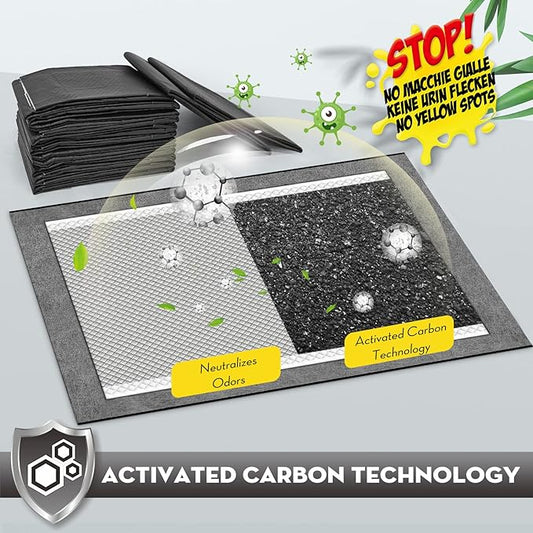 CROCI Charcoal Puppy Pads 28x34in Extra Large Dog Pads, Odor-Control Dog Pee Pads, Leak-Proof Quick-Dry Dog Training Pads, Disposable (40 Counts) - PAWPICO