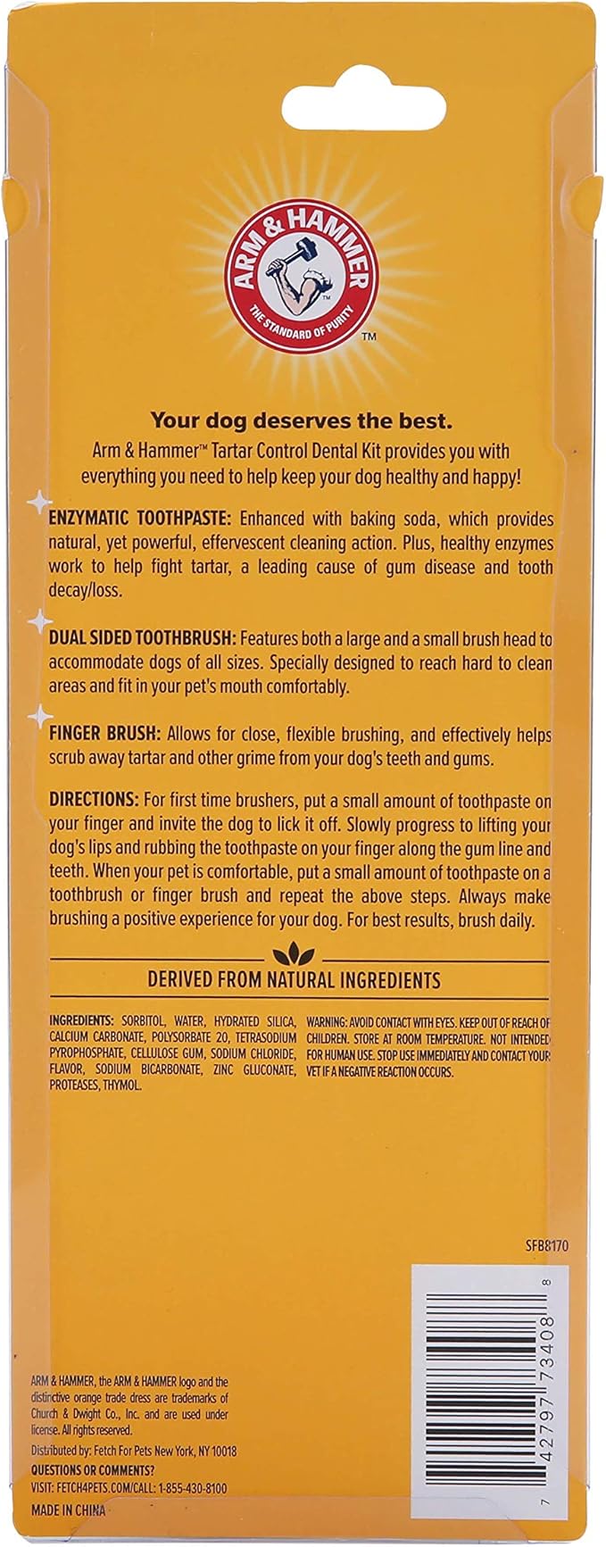Arm & Hammer for Pets Tartar Control Kit for Dogs | Contains Toothpaste, Toothbrush & Fingerbrush | Reduces Plaque & Tartar Buildup | Safe for Puppies, 3-Piece , Beef Flavor CompanyofAnimals