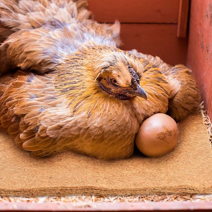 Aoriher 24 Pack Natural Hemp Chicken Nesting Pads Reusable Hens Nest Bedding Mats Chicken Nesting Box Liners for Hen Laying Eggs, Chicken Coop Pet Garden Lawn Indoor Outdoor, 11.8 x 11.8 Inches Aoriher