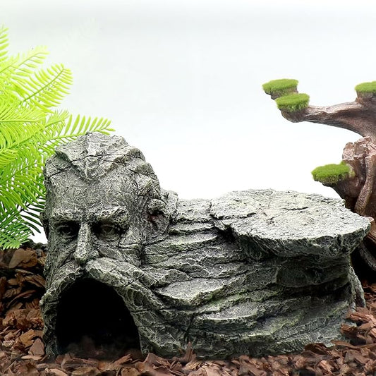Reptile Rock Basking Platform, Gecko Hide Cave Hiding Place, Snake Cave and Hides for Reptiles, Amphibians, and Small Animals, Lizards relaqcc